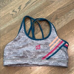 Peloton Gray and Pink Sports Bra for Active Comfort